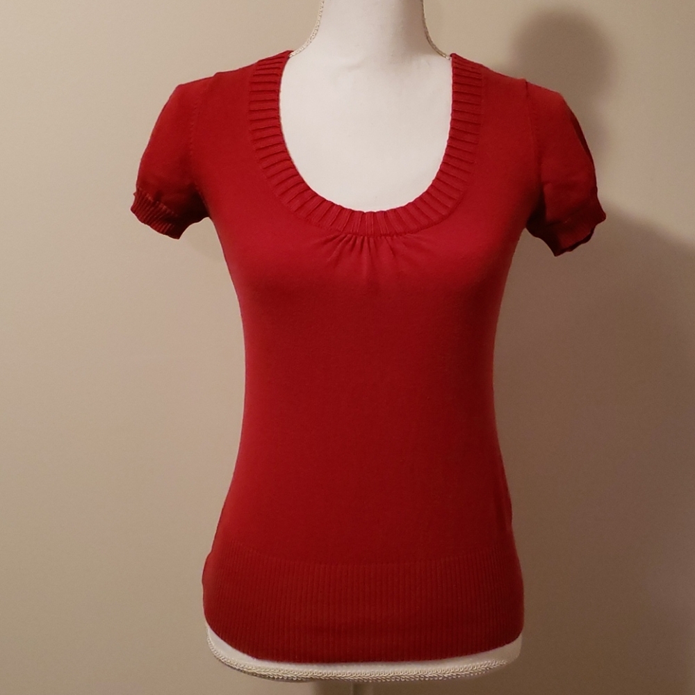 Red sweater top